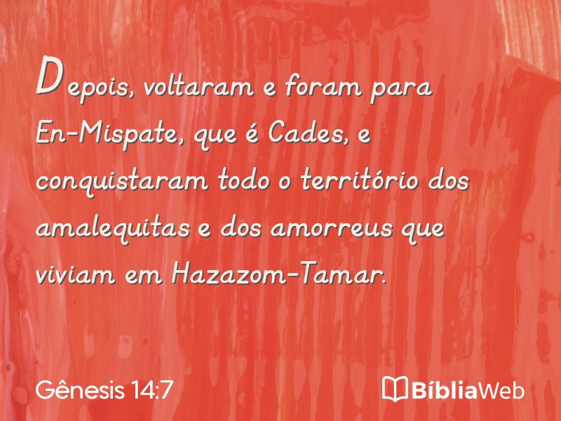 Gênesis 14:7 em imagem para compartilhar