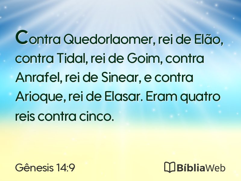Gênesis 14:9 em imagem para compartilhar