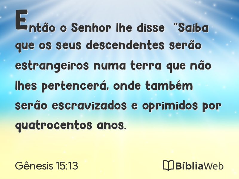 Gênesis 15:13 em imagem para compartilhar