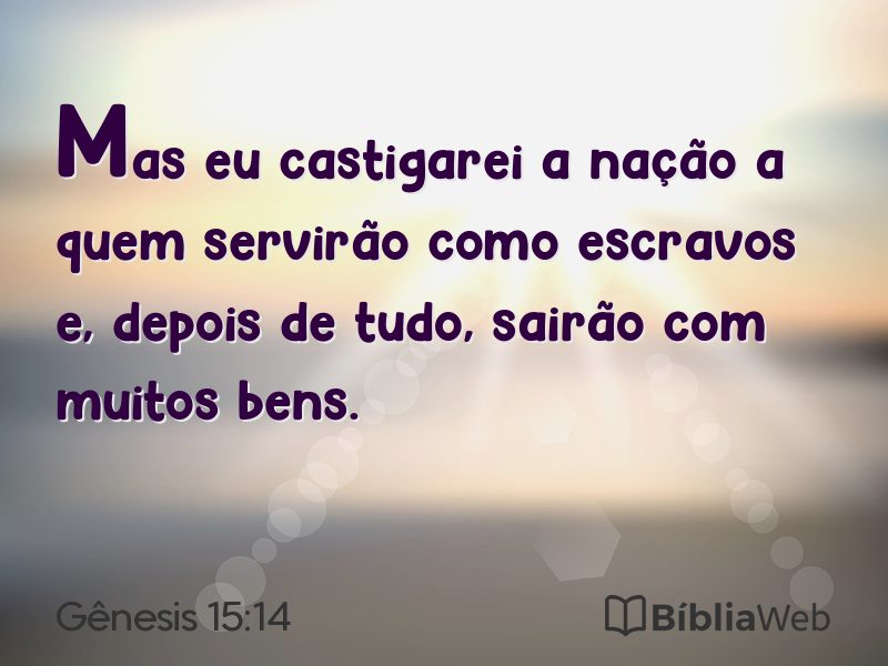 Gênesis 15:14 em imagem para compartilhar