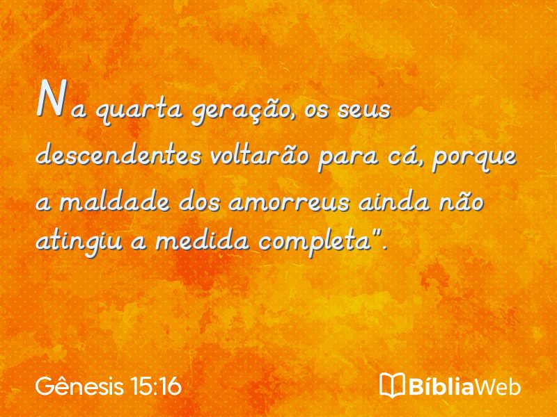 Gênesis 15:16 em imagem para compartilhar