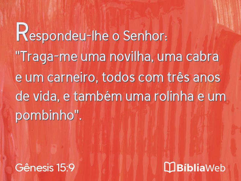 Gênesis 15:9 em imagem para compartilhar