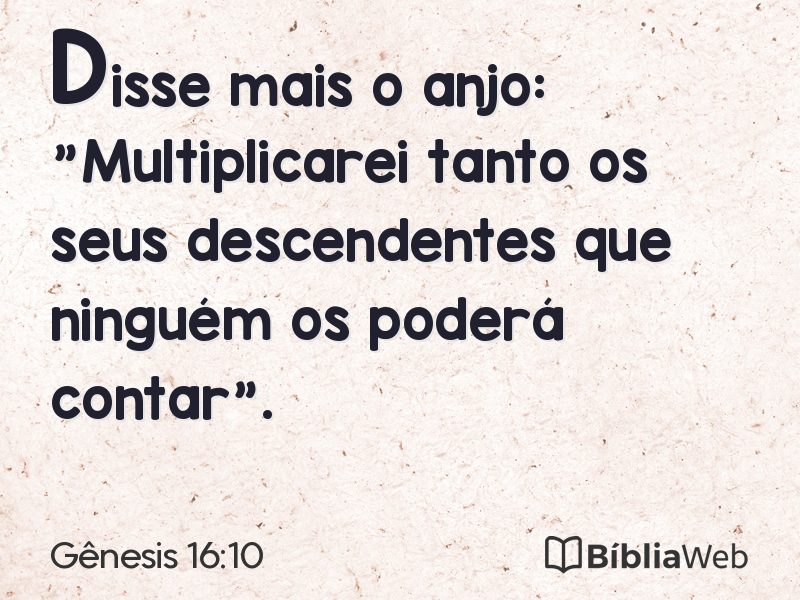 Gênesis 16:10 em imagem para compartilhar