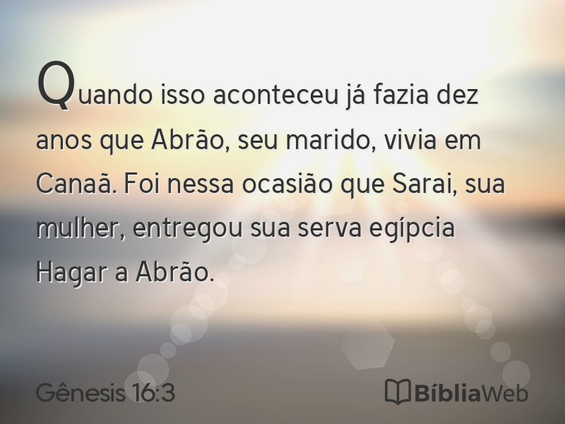 Gênesis 16:3 em imagem para compartilhar