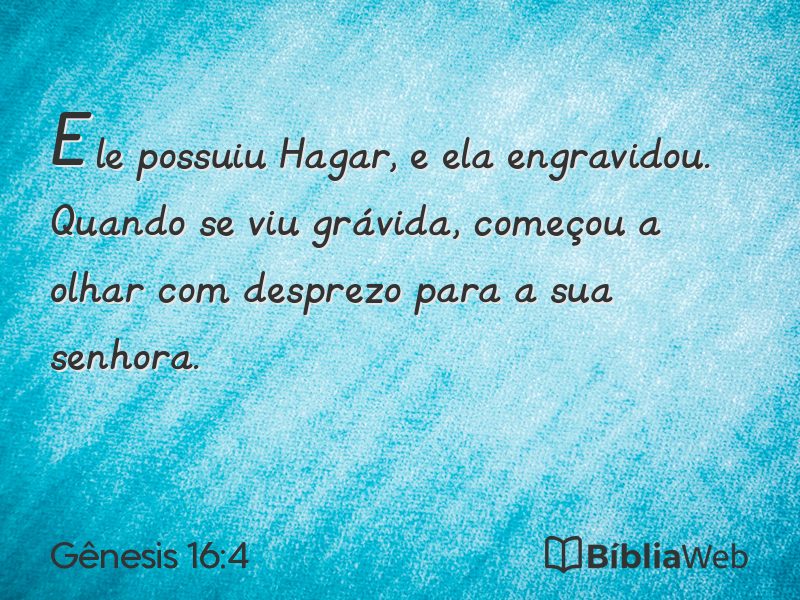 Gênesis 16:4 em imagem para compartilhar