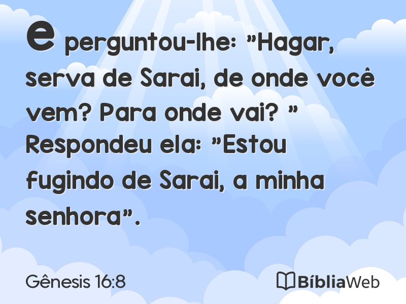 Gênesis 16:8 em imagem para compartilhar