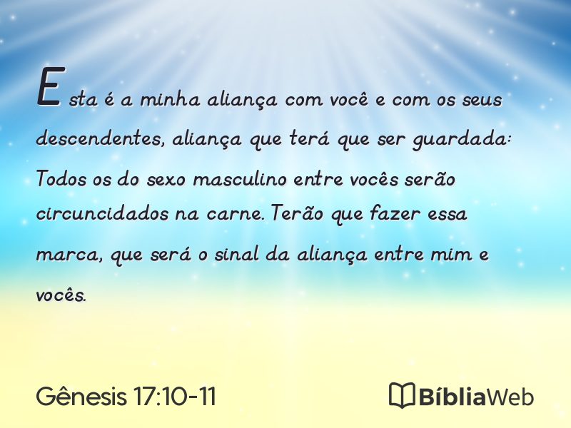 Gênesis 17:10-11 em imagem para compartilhar