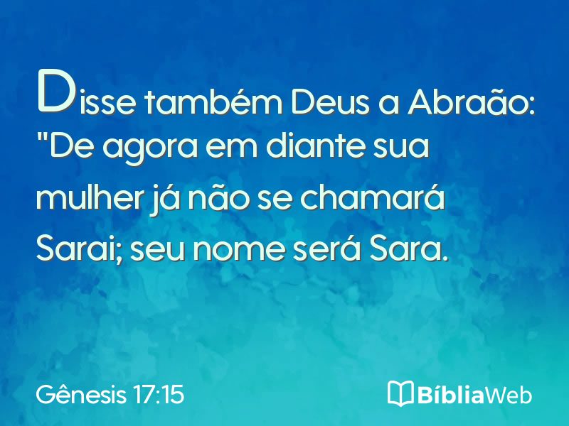 Gênesis 17:15 em imagem para compartilhar
