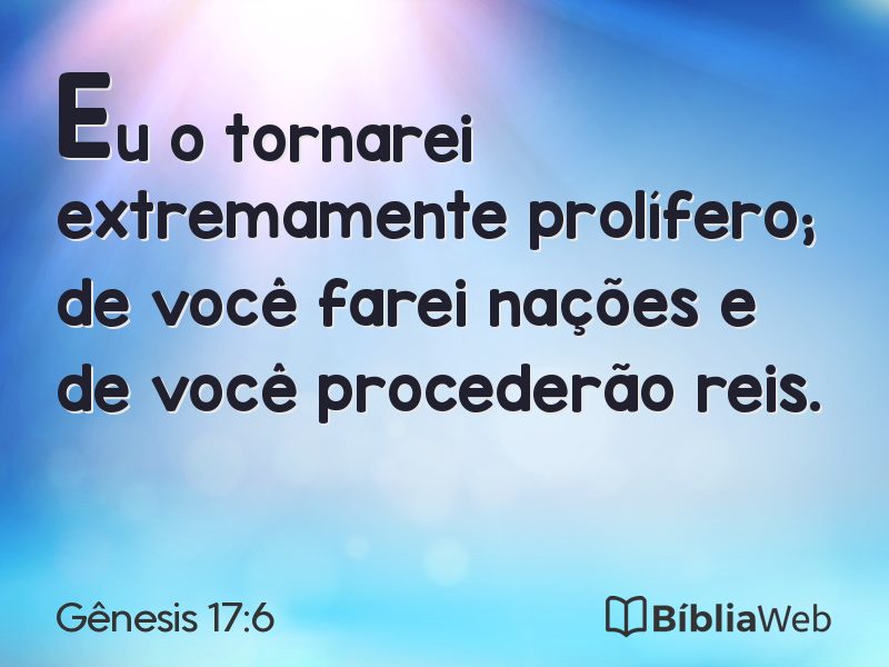 Gênesis 17:6 em imagem para compartilhar