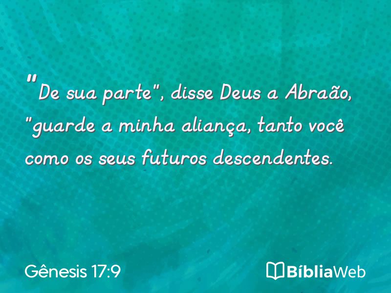 Gênesis 17:9 em imagem para compartilhar