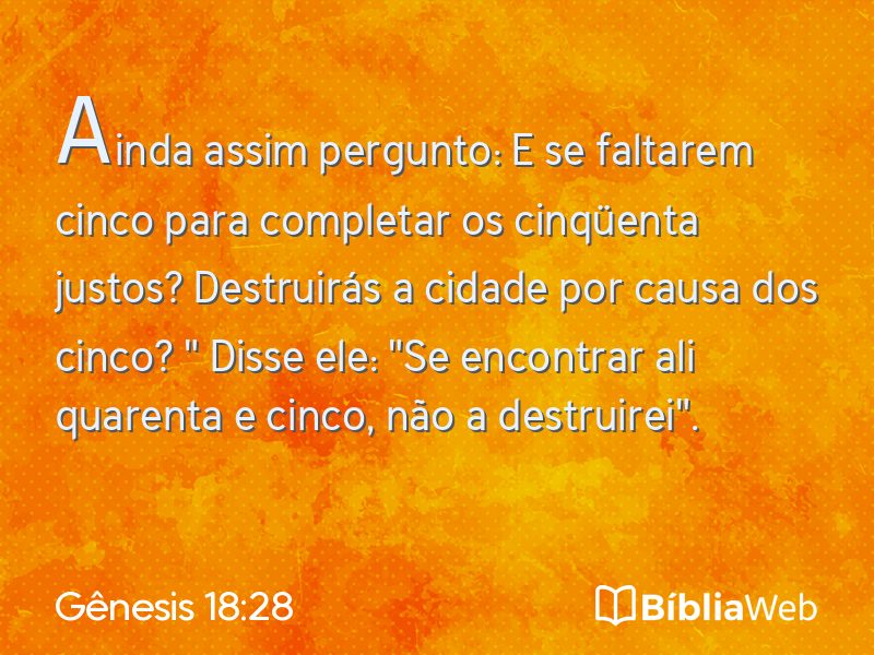 Gênesis 18:28 em imagem para compartilhar