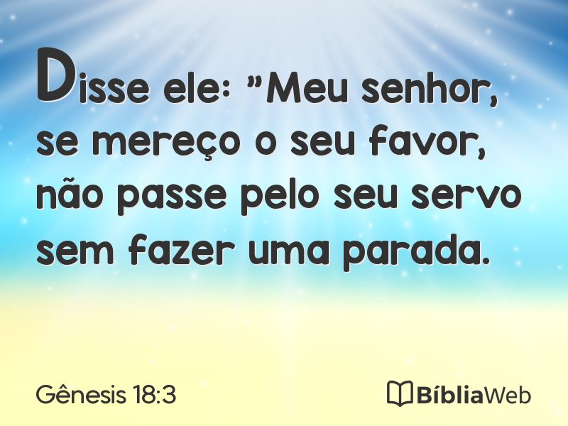 Gênesis 18:3 em imagem para compartilhar