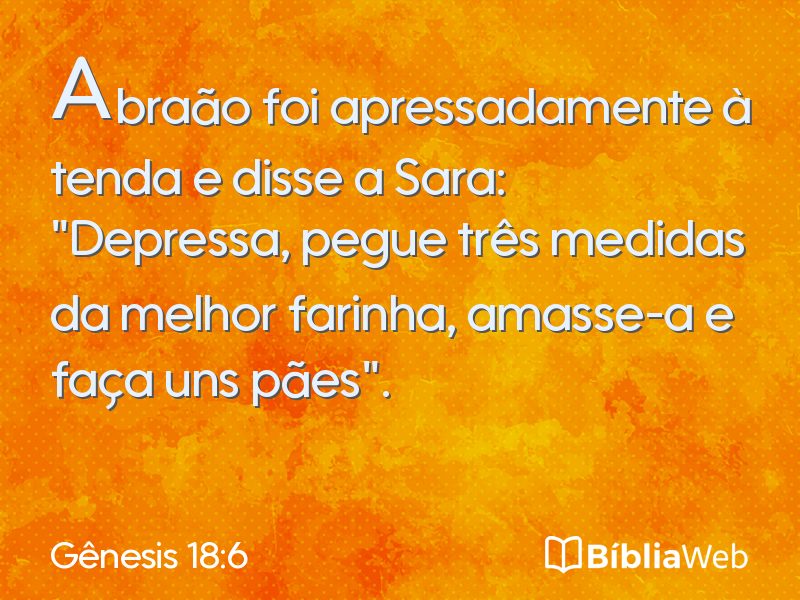 Gênesis 18:6 em imagem para compartilhar