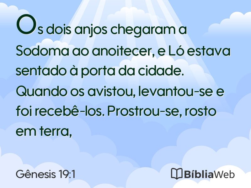 Gênesis 19:1 em imagem para compartilhar
