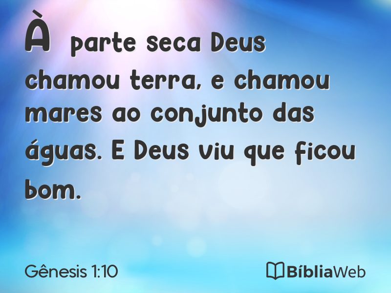 Gênesis 1:10 em imagem para compartilhar