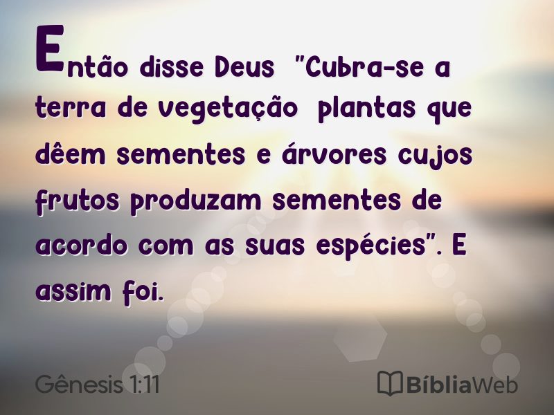 Gênesis 1:11 em imagem para compartilhar