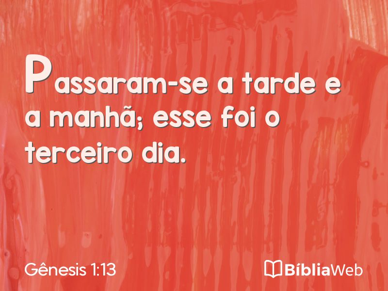Gênesis 1:13 em imagem para compartilhar