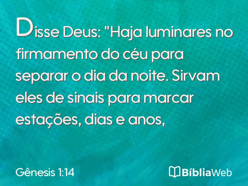 Gênesis 1:14 em imagem para compartilhar