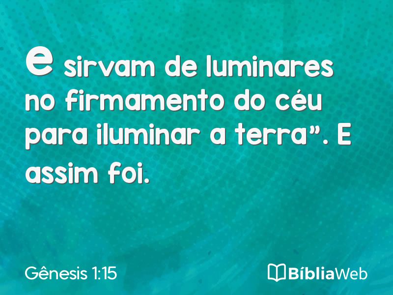 Gênesis 1:15 em imagem para compartilhar