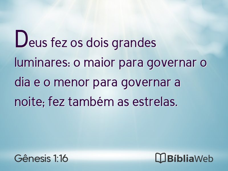 Gênesis 1:16 em imagem para compartilhar