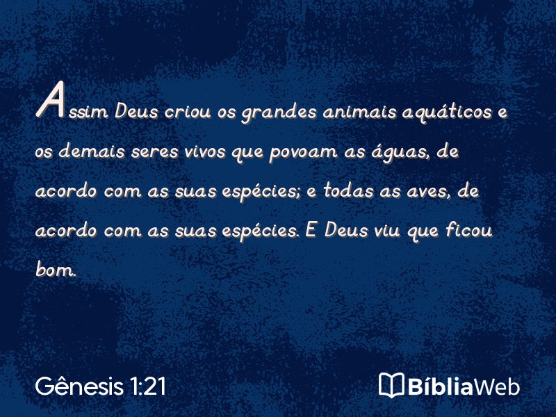 Gênesis 1:21 em imagem para compartilhar