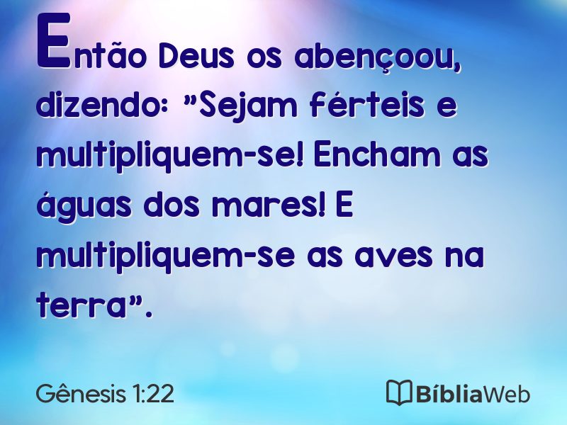 Gênesis 1:22 em imagem para compartilhar