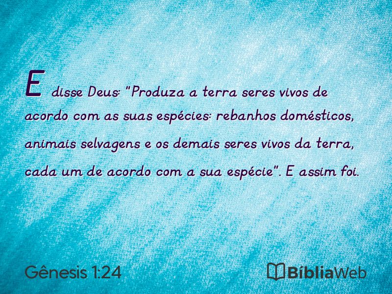 Gênesis 1:24 em imagem para compartilhar