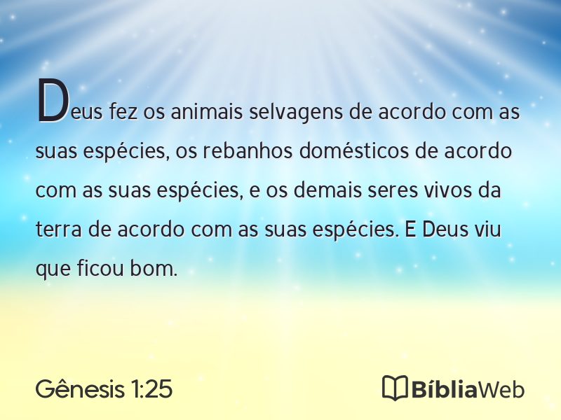 Gênesis 1:25 em imagem para compartilhar
