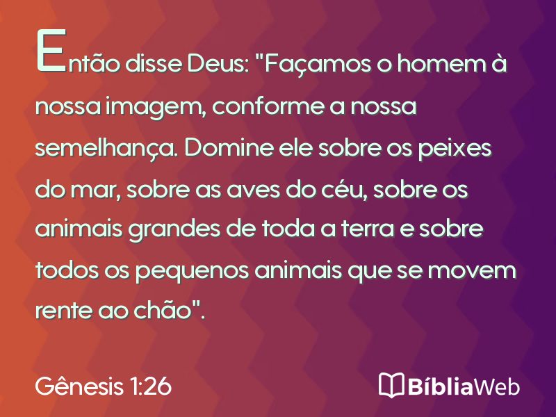Gênesis 1:26 em imagem para compartilhar