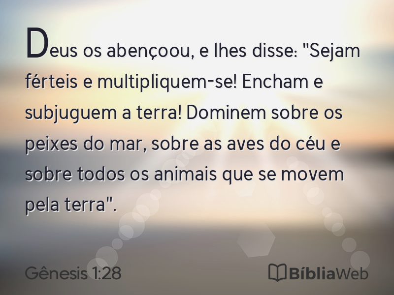 Gênesis 1:28 em imagem para compartilhar