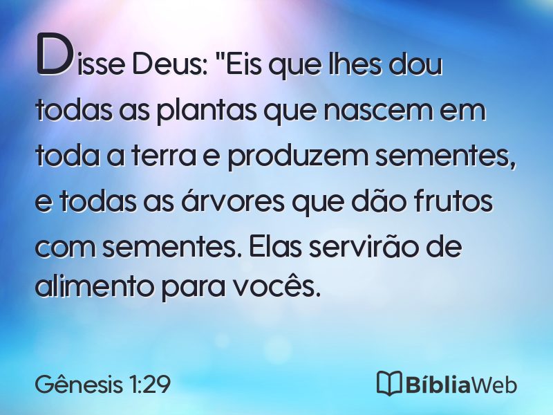 Gênesis 1:29 em imagem para compartilhar
