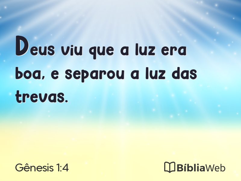 Gênesis 1:4 em imagem para compartilhar