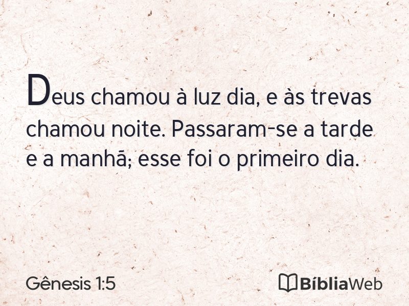 Gênesis 1:5 em imagem para compartilhar