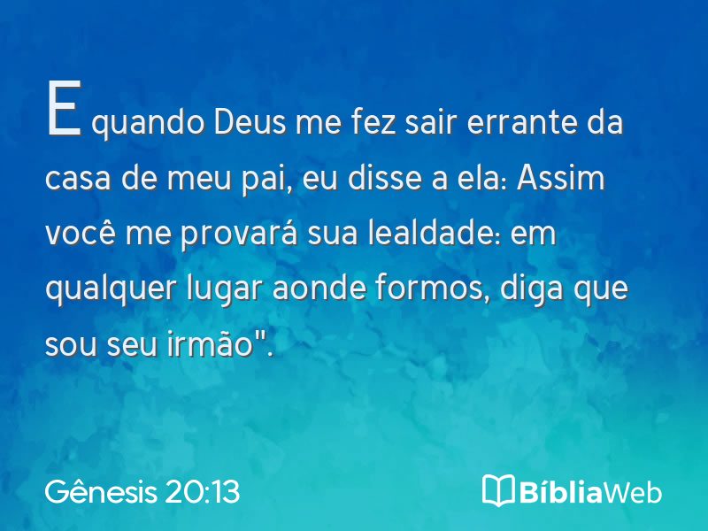 Gênesis 20:13 em imagem para compartilhar