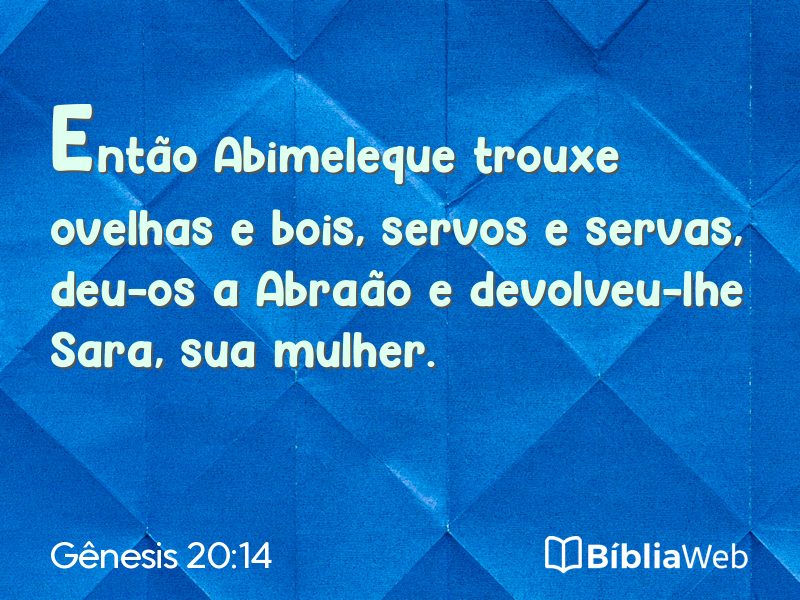 Gênesis 20:14 em imagem para compartilhar