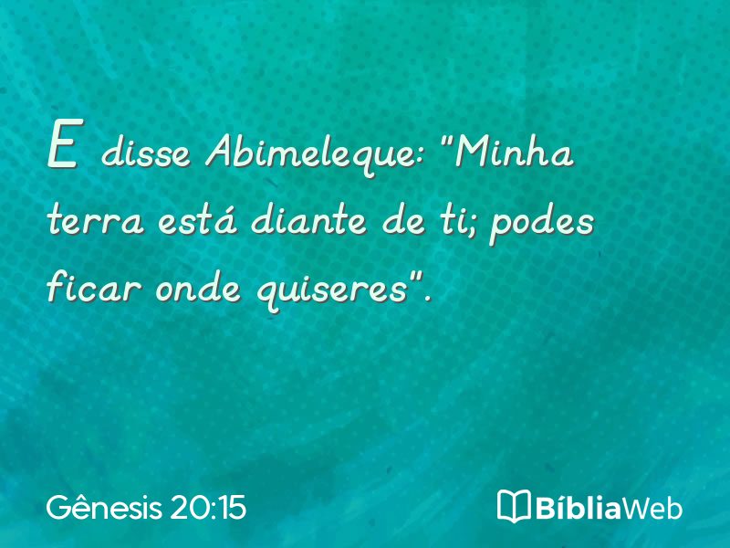 Gênesis 20:15 em imagem para compartilhar