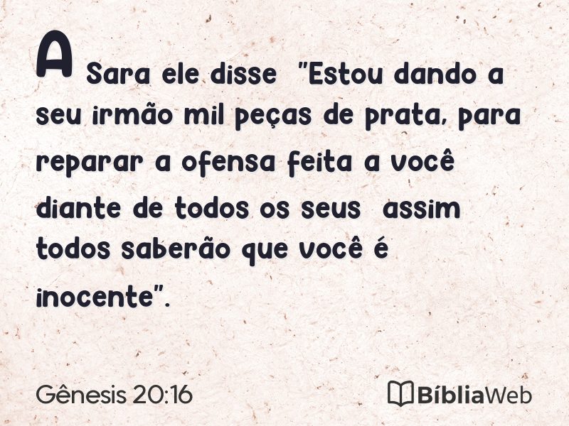 Gênesis 20:16 em imagem para compartilhar
