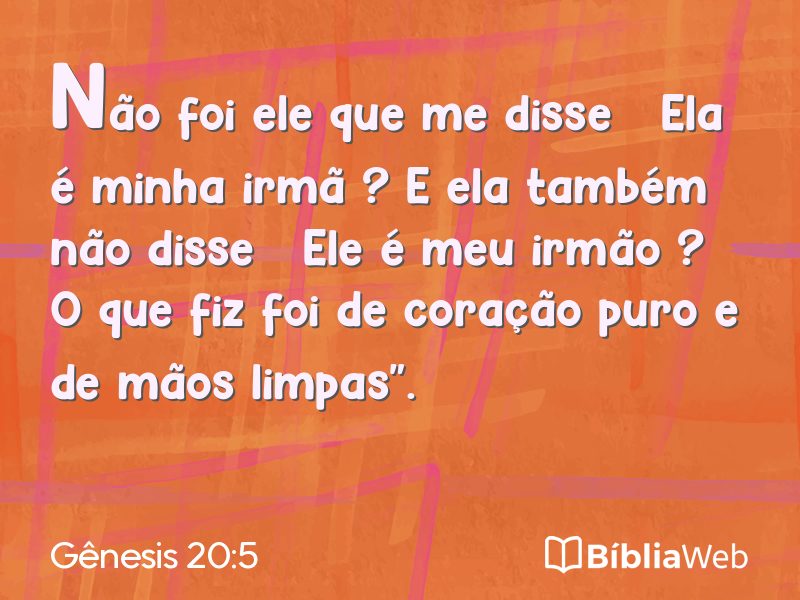 Gênesis 20:5 em imagem para compartilhar