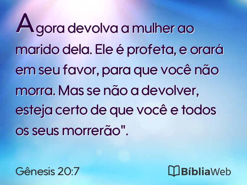 Gênesis 20:7 em imagem para compartilhar