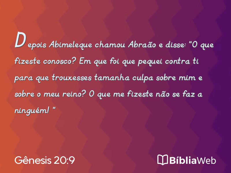 Gênesis 20:9 em imagem para compartilhar