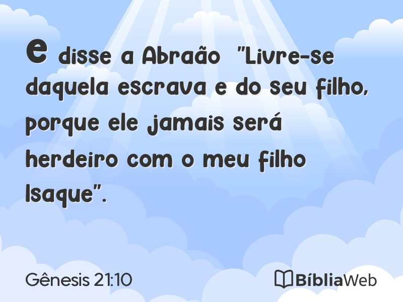 Gênesis 21:10 em imagem para compartilhar