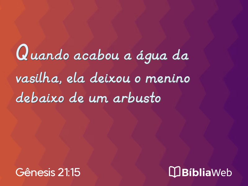 Gênesis 21:15 em imagem para compartilhar