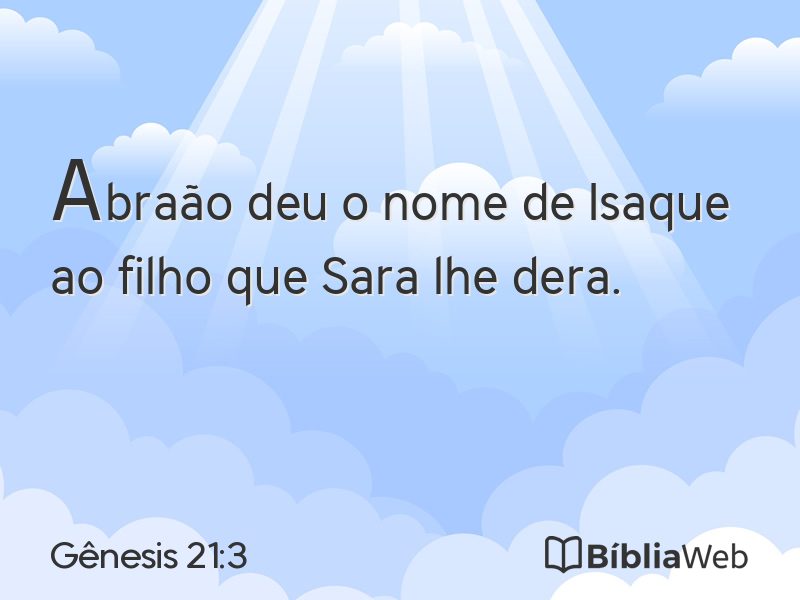 Gênesis 21:3 em imagem para compartilhar