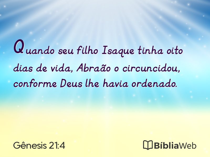 Gênesis 21:4 em imagem para compartilhar