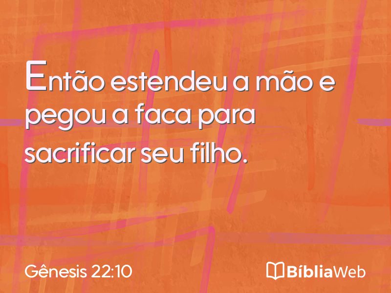 Gênesis 22:10 em imagem para compartilhar