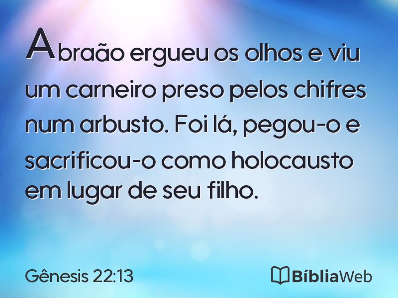 Gênesis 22:13 em imagem para compartilhar