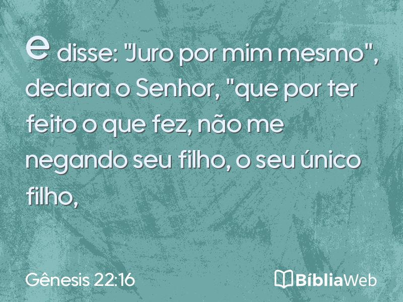 Gênesis 22:16 em imagem para compartilhar