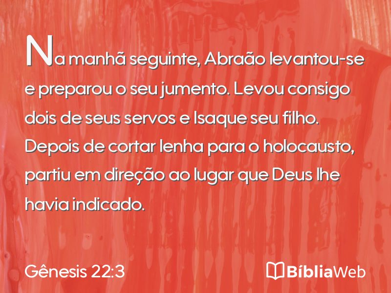 Gênesis 22:3 em imagem para compartilhar