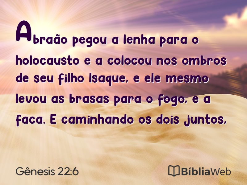Gênesis 22:6 em imagem para compartilhar
