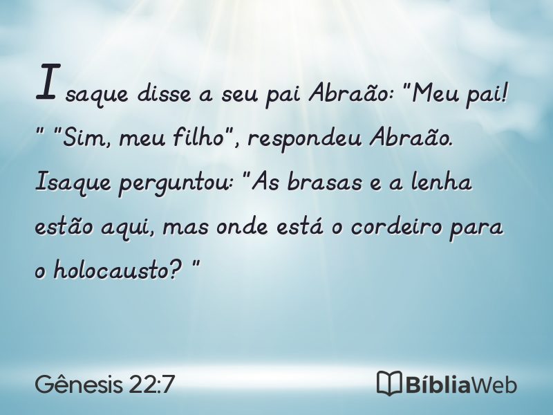 Gênesis 22:7 em imagem para compartilhar